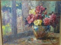 Nature morte de fleurs dans un vase en porcelaine